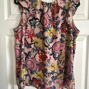 Halogen Pink Floral Ruffle-Shoulder Camisole